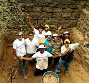 Service - VBI Volunteers rejoicing during river rejuvenation project