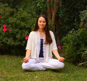 Meditating int woman